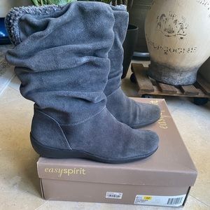 Like new suede with warm lining boots.  Used once.